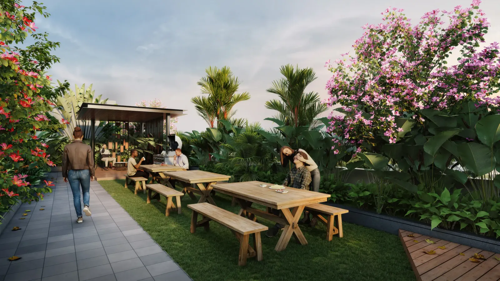 Landscaped elevation